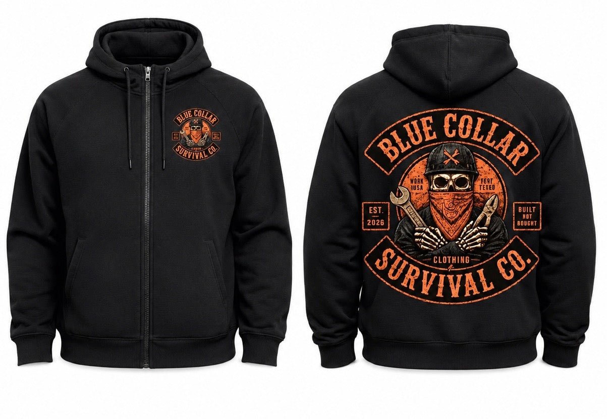 Blue Collar Survival Co Zip-Up Hoodie