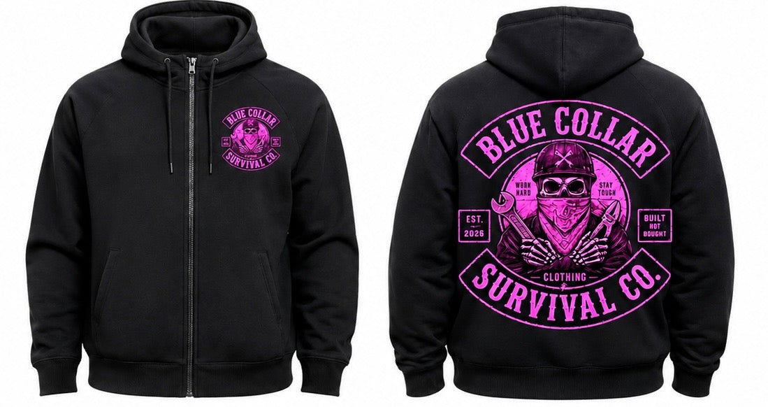 Blue Collar Survival Co Zip-Up Hoodie