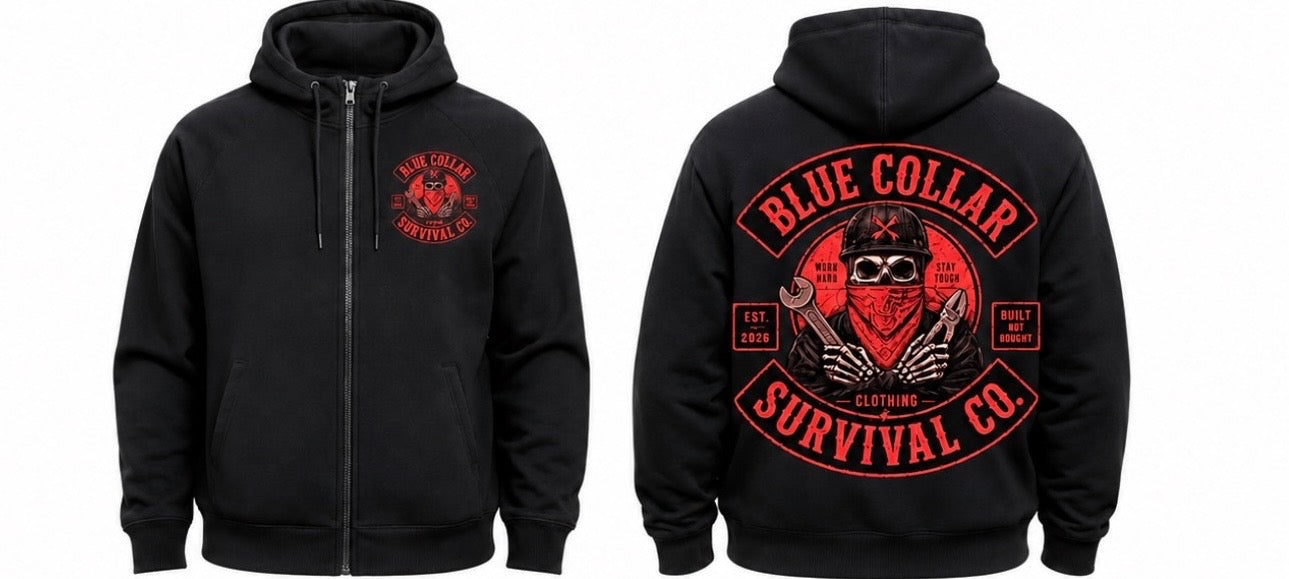 Blue Collar Survival Co Zip-Up Hoodie